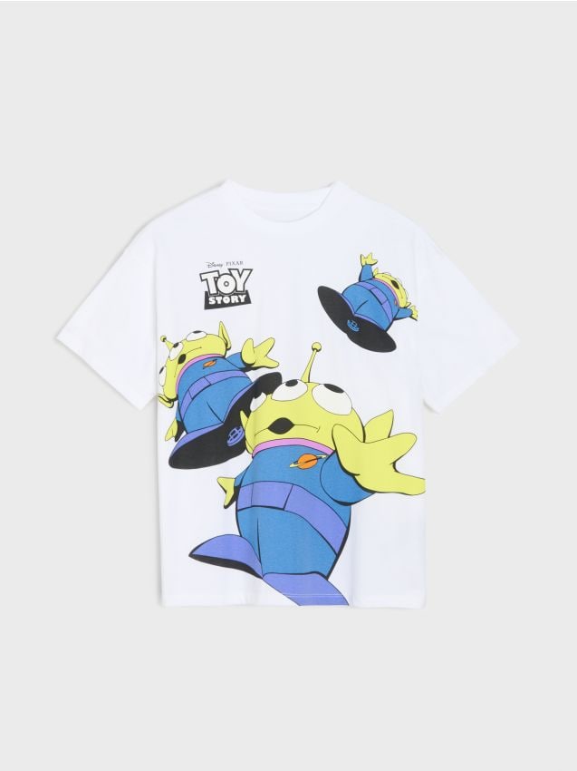 Sinsay - Tricou oversize cu imprimeu Toy Story - alb