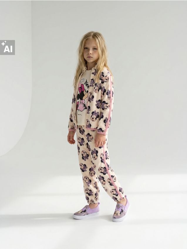 Sinsay - Pantaloni de trening tip jogger Minnie Mouse - nude