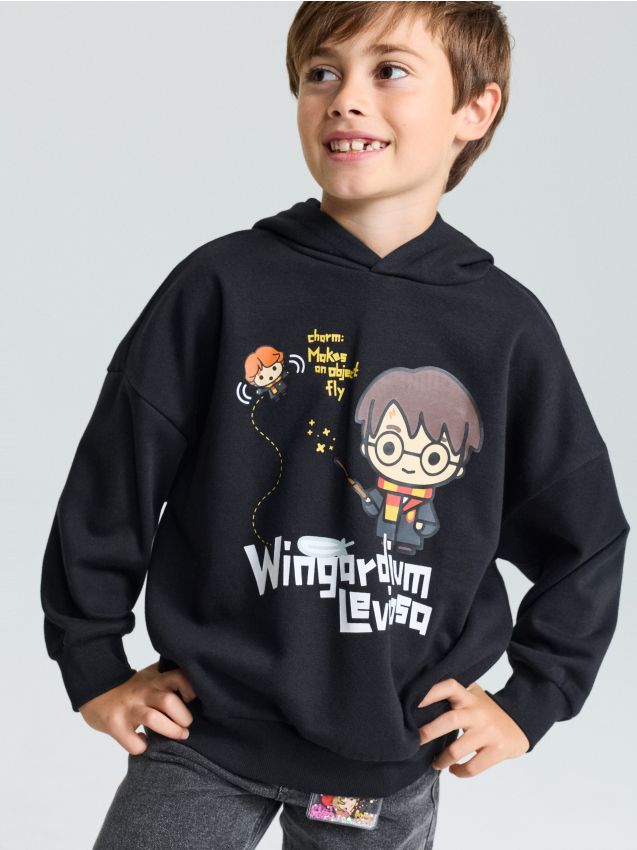 Sinsay - Hoodie oversize cu imprimeu Harry Potter - negru