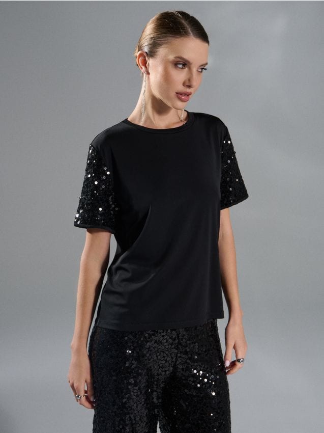 Sinsay - Tričko - čierna