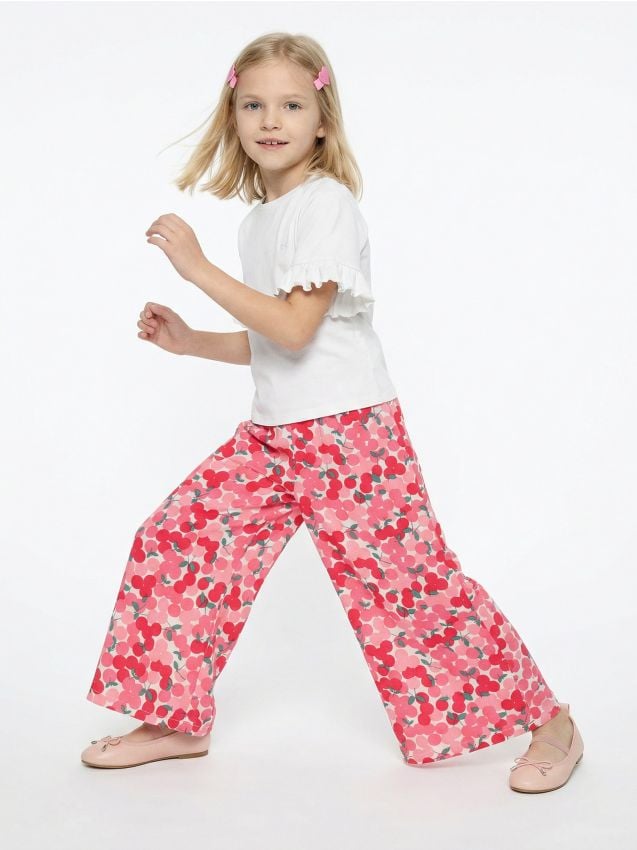 Sinsay - Pantaloni wide leg cu model - multicolor