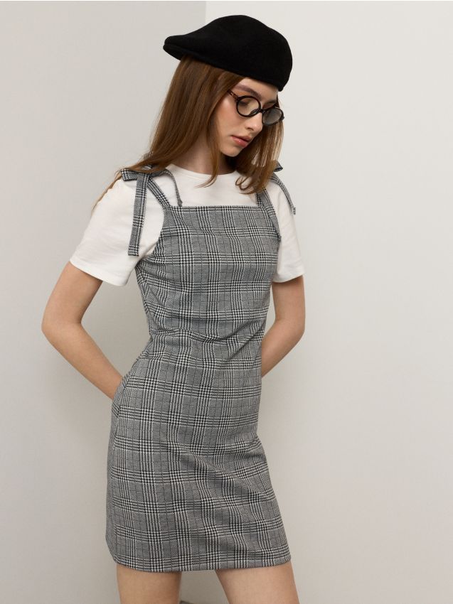 Sinsay - Rochie tip salopetă din bumbac cu tricou încorporat - multicolor