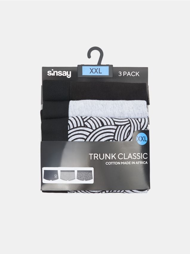 Baumwoll-Boxershorts 3er-Pack Long - SINSAY