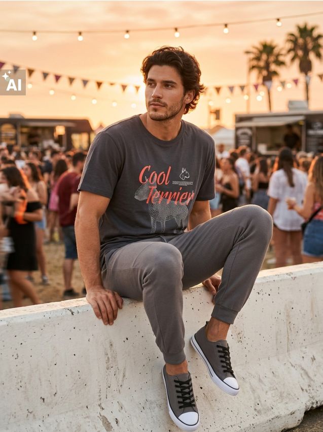 Sinsay - Tricou din bumbac cu inscripție Cool Terrier - albastru metalizat