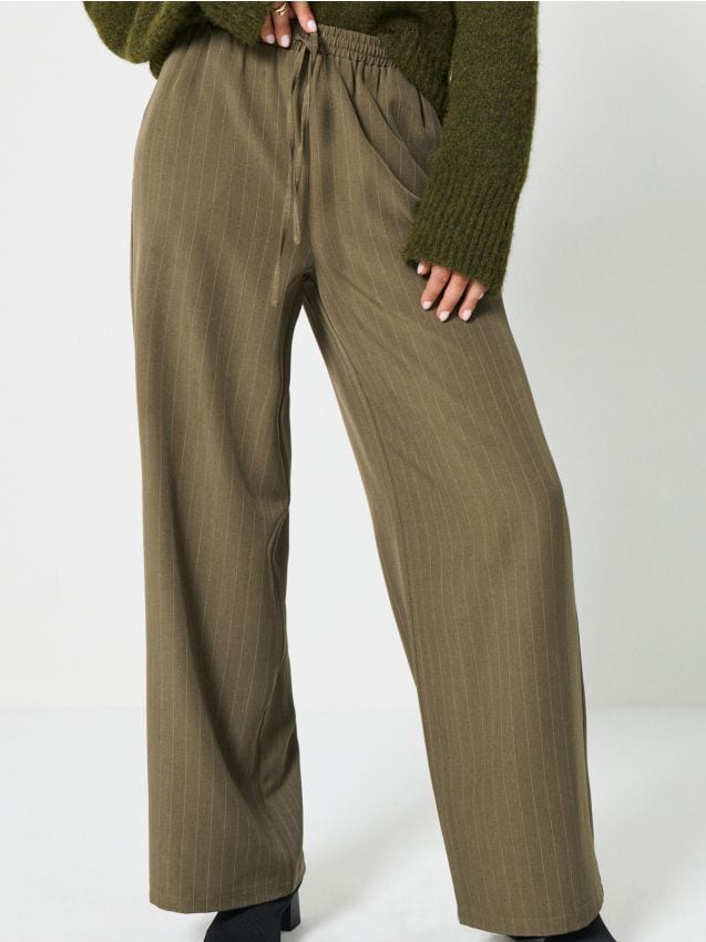 Sinsay - Široké nohavice - tmavozelená