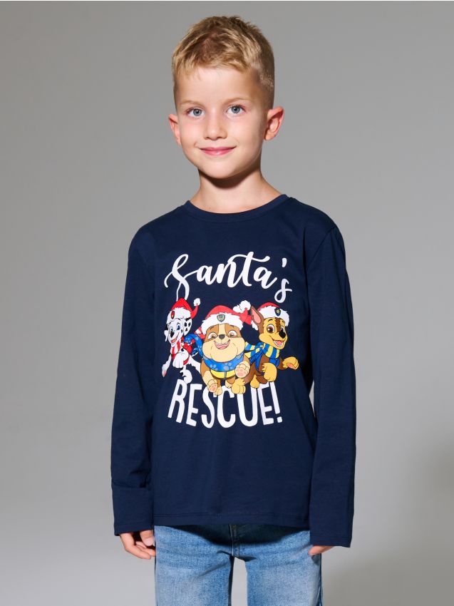Sinsay - Tričko s dlhými rukávmi PAW Patrol - tmavomodrá