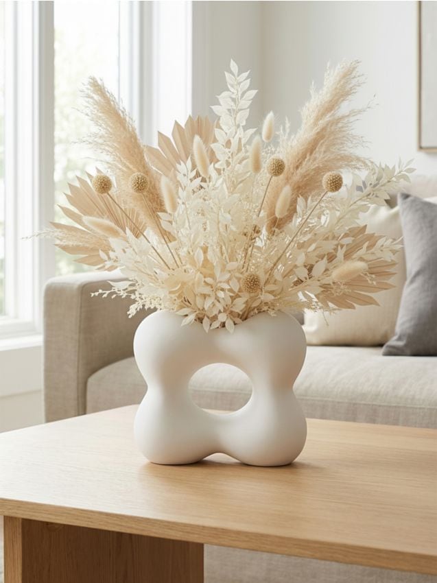 Sinsay - Vazã decorativă modernă cu decupaj - crem