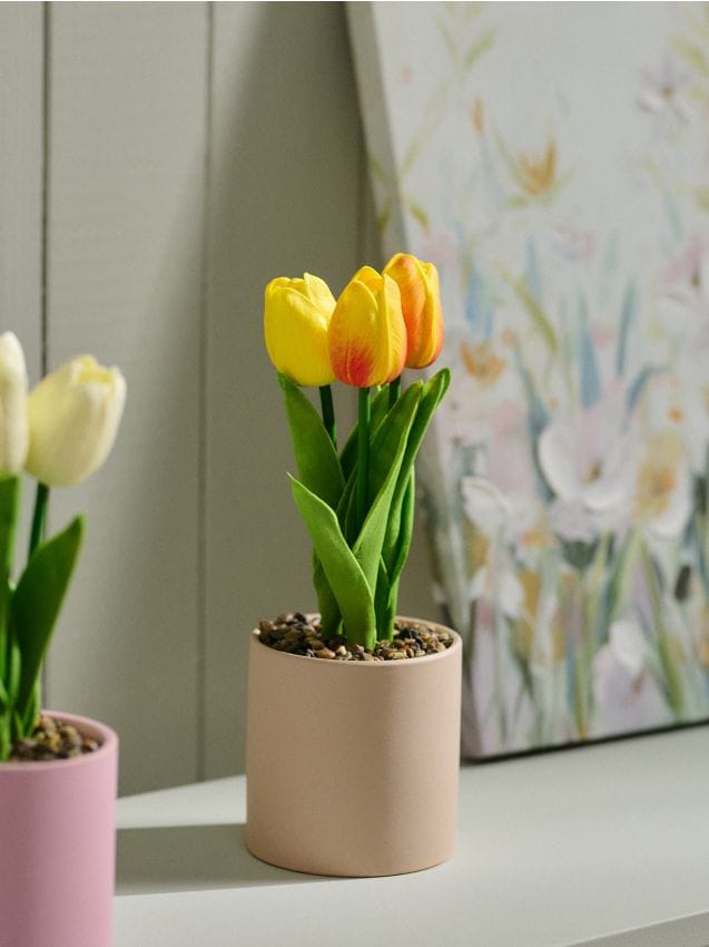 Sinsay - Lalele artificiale decorative în ghiveci - alb