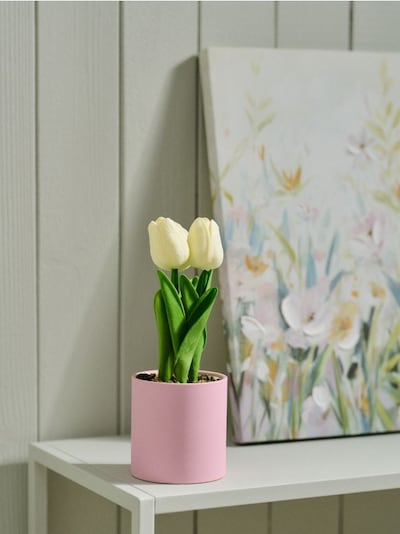 Sztuczne tulipany ozdobne w doniczce