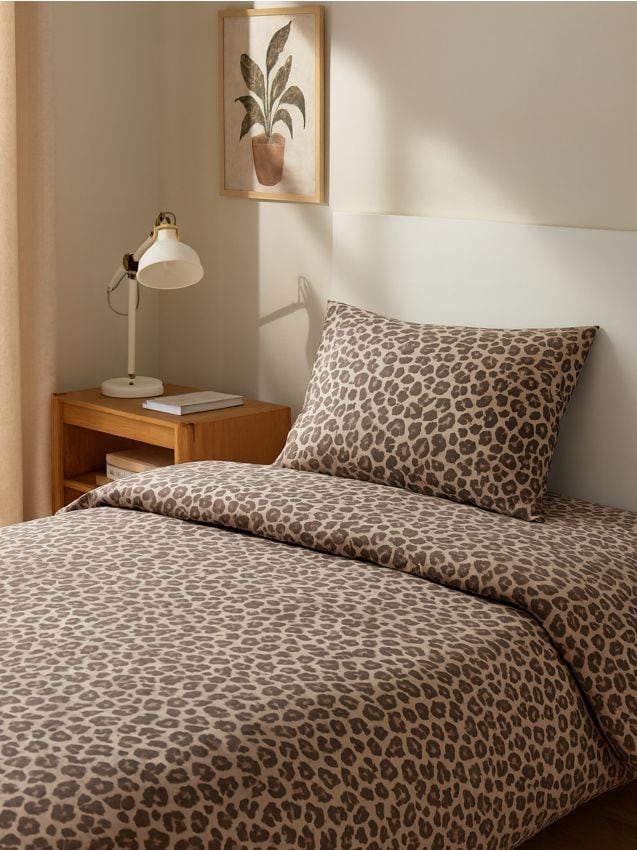 Sinsay - Posteľná bielizeň s leopardím vzorom - zlatohnedá