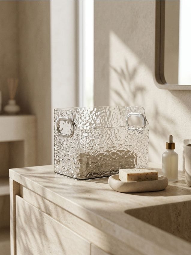 Sinsay - Organizator transparent pentru cosmetice cu mânere - clear