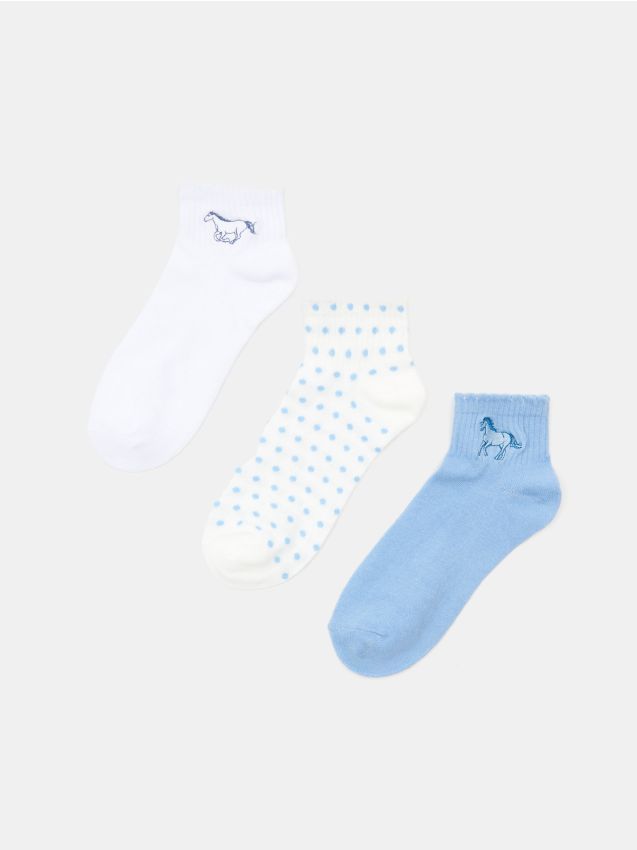 Sinsay - Ponožky 3 kusy - viacfarebná