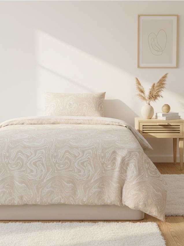 Sinsay - Sada saténovej posteľnej bielizne - béžová