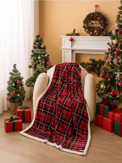 Різдвяний плед у клітинку