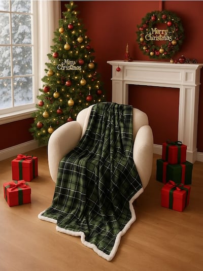 Різдвяний плед у клітинку