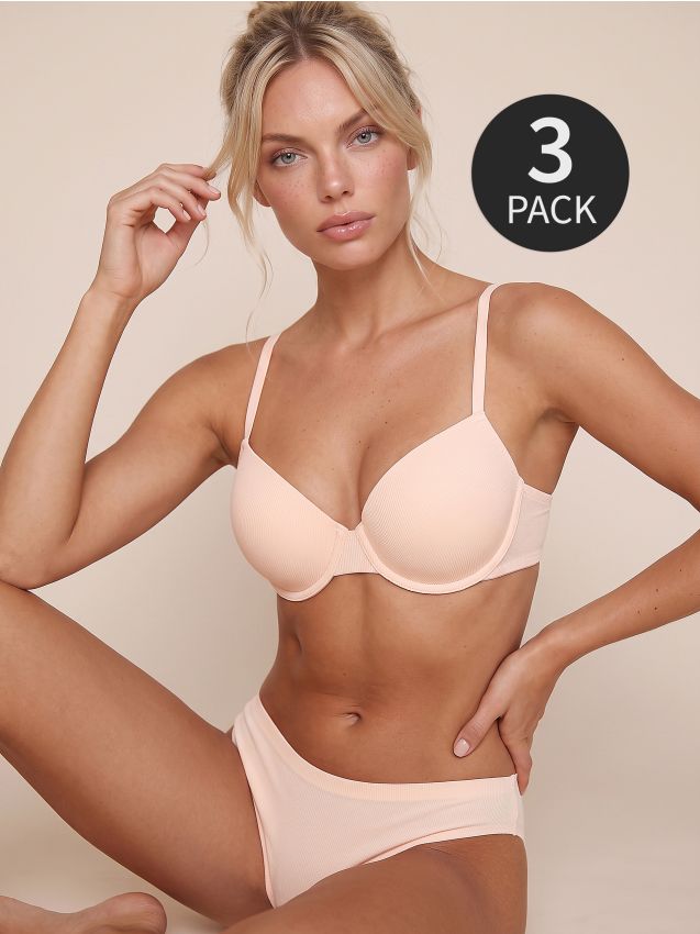 Sinsay - Chiloți tip slip cu nervuri set de 3 - multicolor