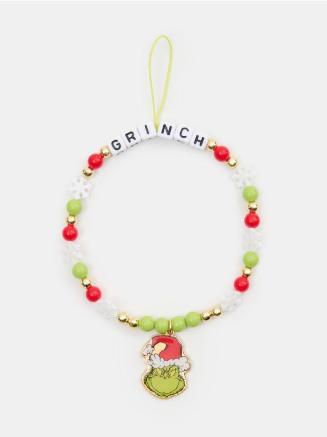 Sinsay - Lănțișor pentru telefon din mărgele, cu pandantiv Grinch - multicolor