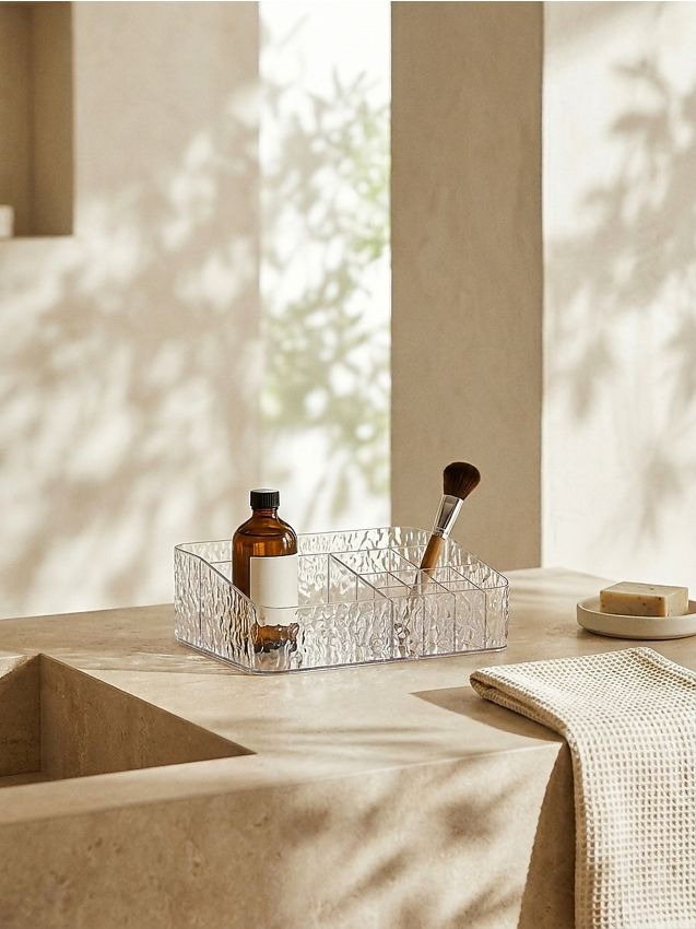 Sinsay - Organizator transparent pentru cosmetice cu compartimente - clear