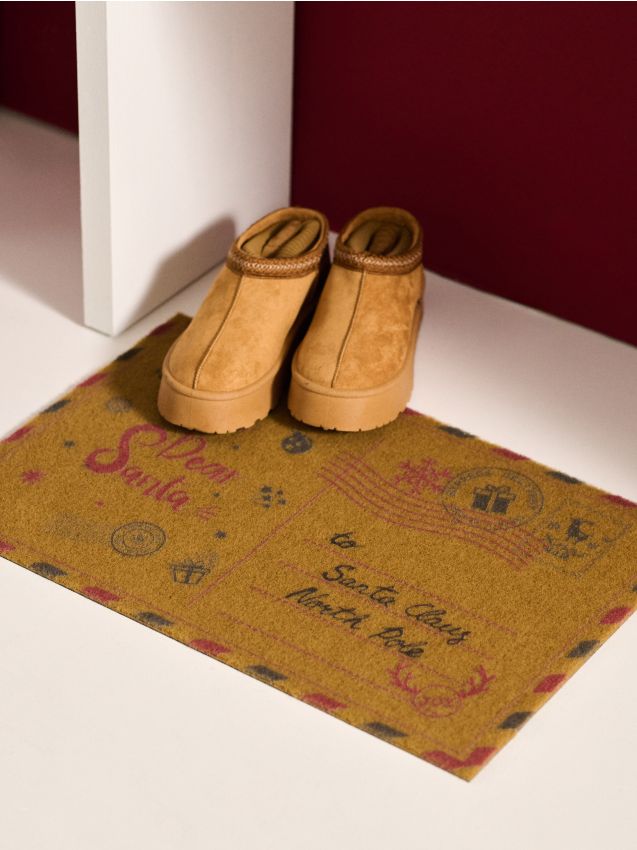 Sinsay - Vianočná rohožka s motívom pohľadnice - béžová