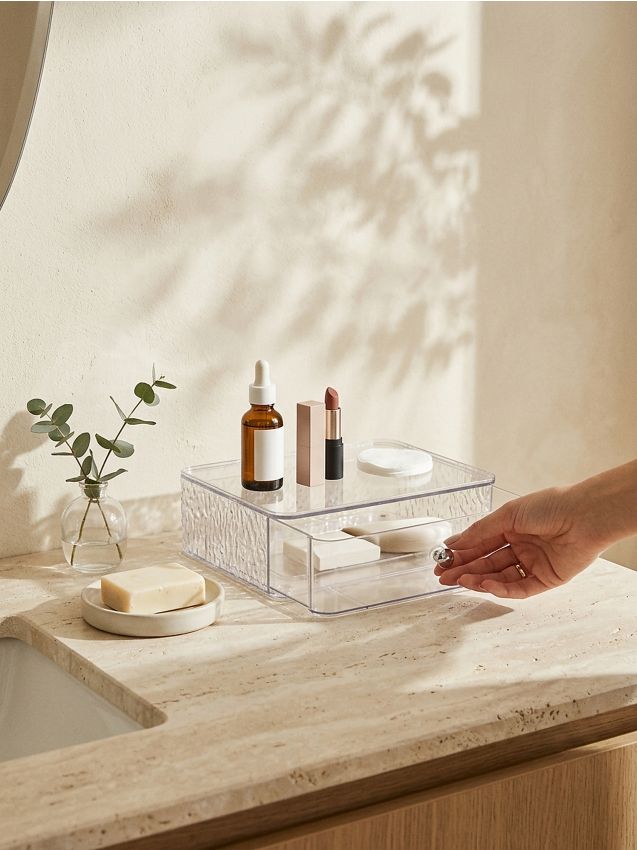 Sinsay - Organizator transparent pentru cosmetice cu sertar - clear