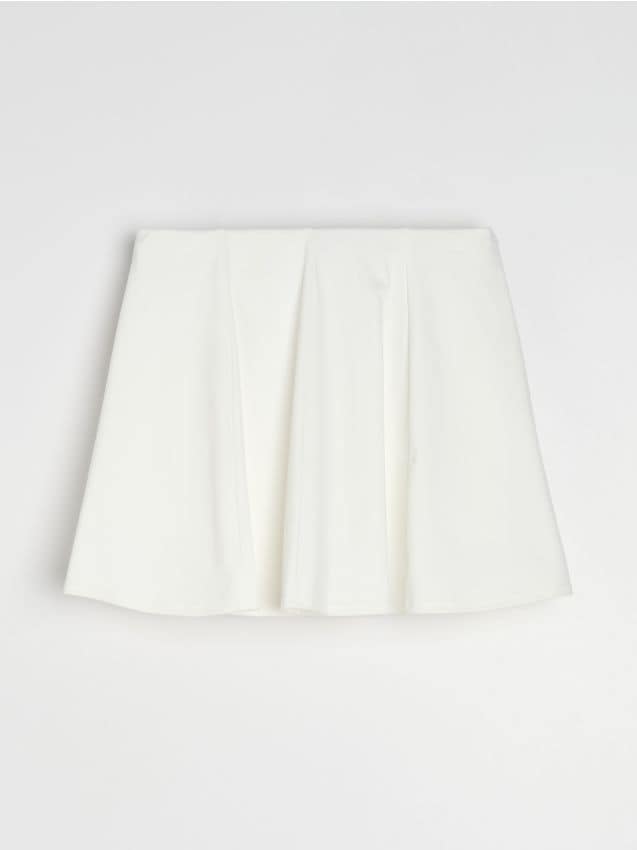 Gonna pantalone plissettata - panna