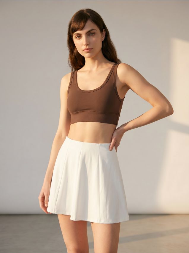 Sinsay - Fustă-pantalon plisată - crem