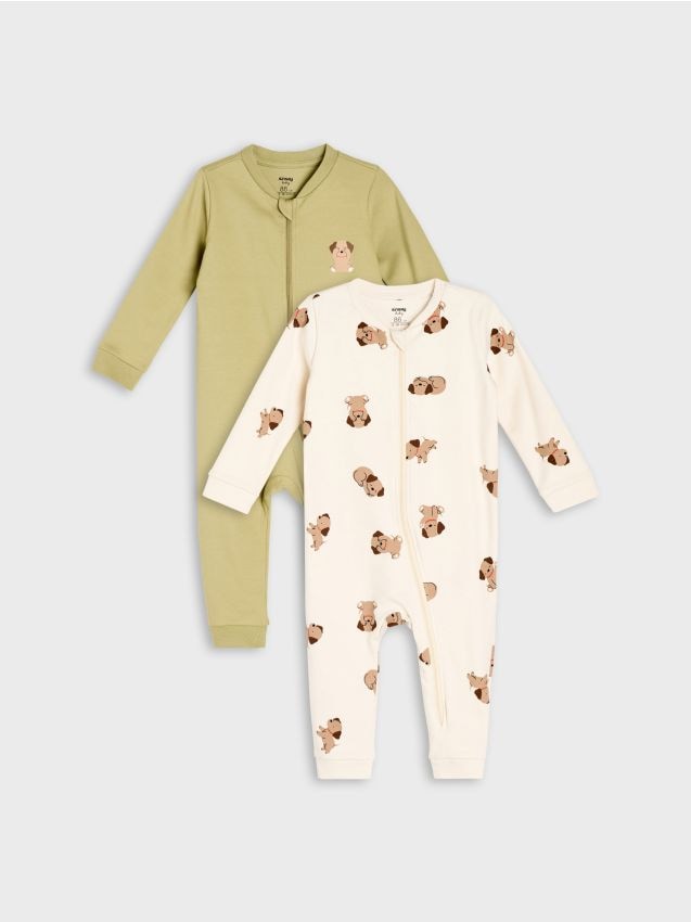 Sinsay - Salopete din bumbac cu motiv câini 2 pack - multicolor