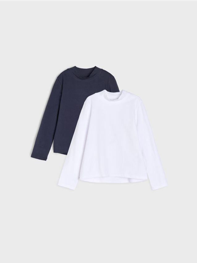 Sinsay - Tricou din bumbac, cu mânecă lungă 2 pack - multicolor