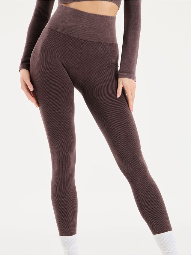 新品未使用【 RIB KNIT LEGGINGS】 Rib knit leggings Color dark brown - SINSAY - 692EX-89X
