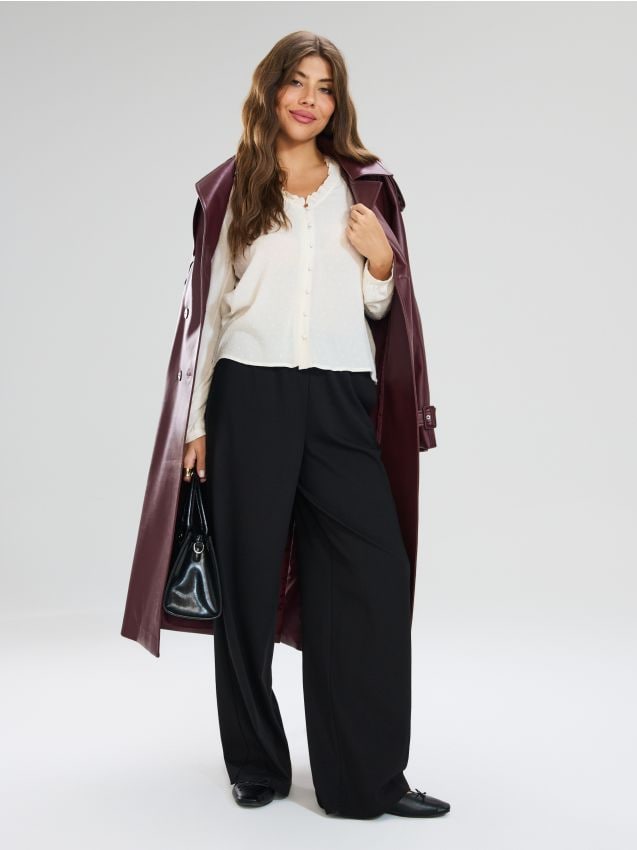 Spodnie wide leg z kieszeniami - SINSAY