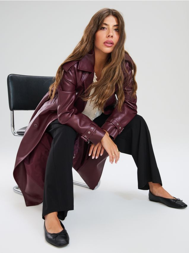 Sinsay - Spodnie wide leg z kieszeniami - czarny