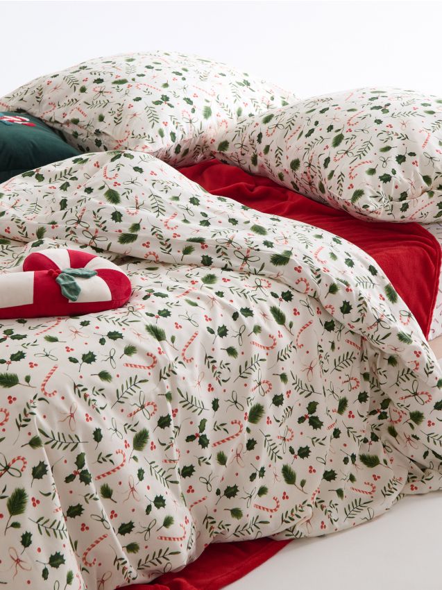 Sinsay - Sada posteľnej bielizne so vianočným vzorom - viacfarebná