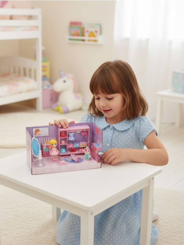 Sinsay - Domček pre bábiky s doplnkami - horúca ružová