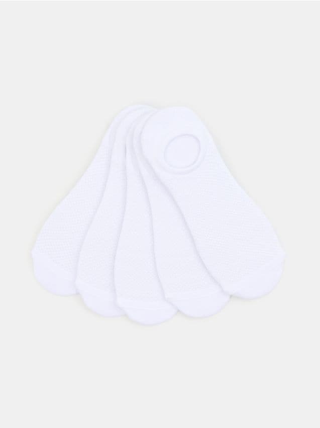 Sinsay - Șosete sport, 5 perechi - alb