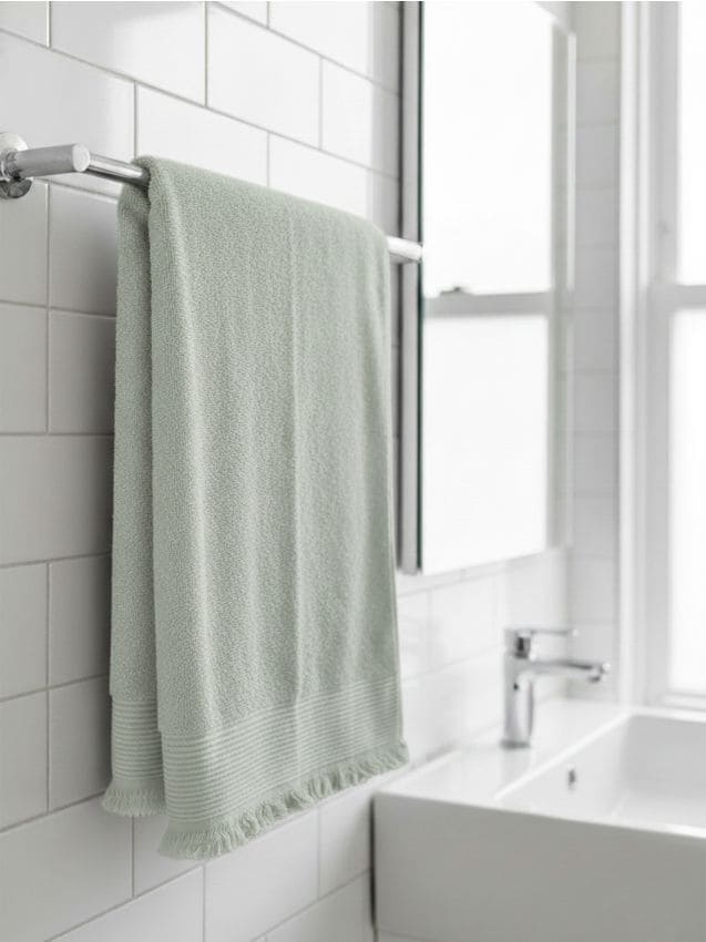 Sinsay - Bavlnený uterák s strapcami - svetlozelená