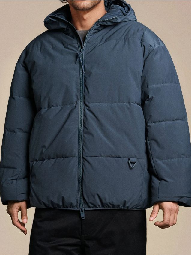 Sinsay - Prešívaná puffer bunda s kapucňou - stredne sivá Sinsay - Prešívaná puffer bunda s kapucňou - stredne sivá