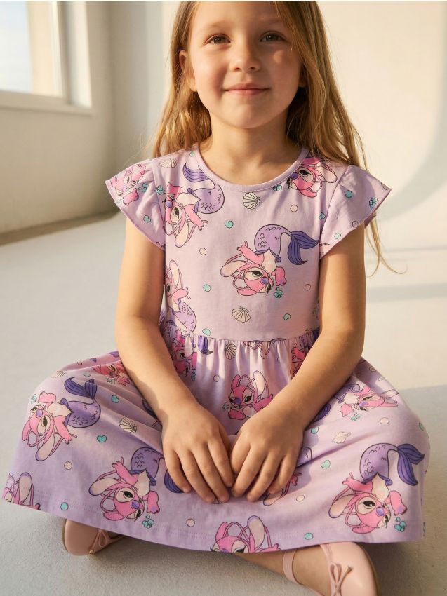 Sinsay - Sukienka dresowa Lilo & Stitch - fioletowy