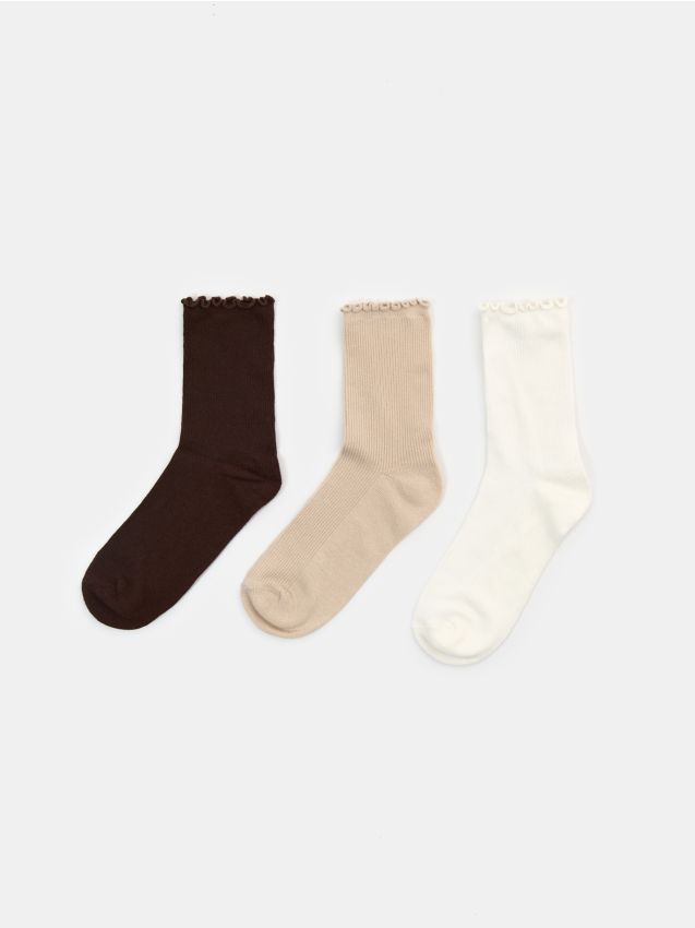 Sinsay - Wysokie skarpety 3 pack - wielobarwny