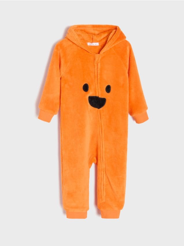 Sinsay - Pijama călduroasă cu glugă și motiv de Halloween - portocaliu