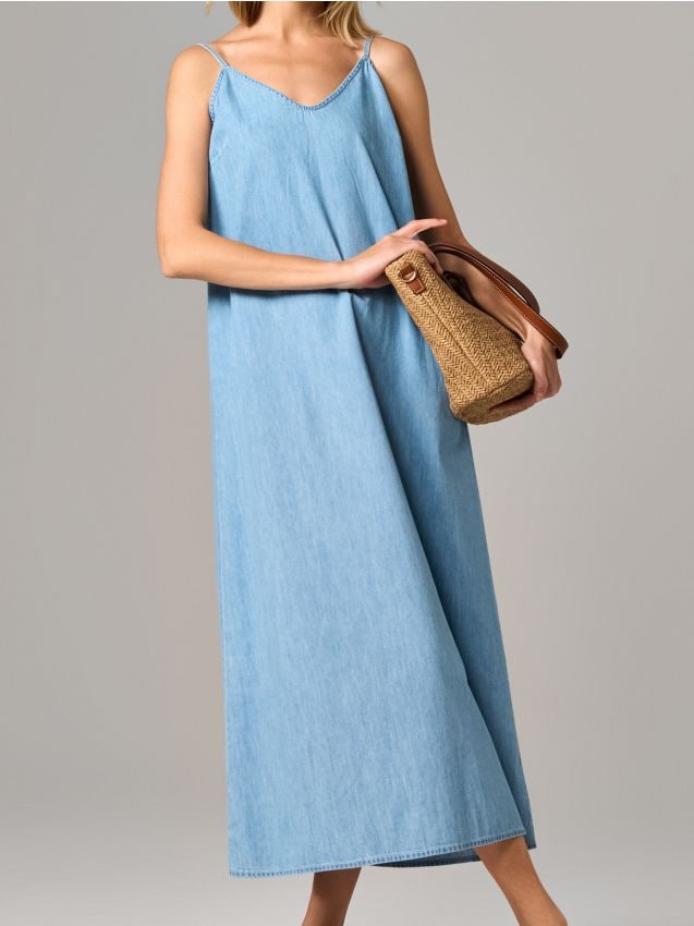 Sinsay - Rochie din denim - albastru