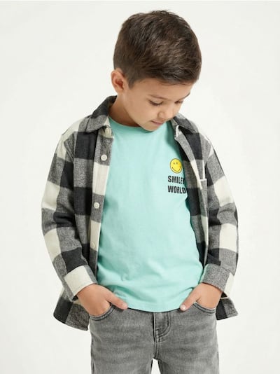 Karirana košulja-jakna Smiley