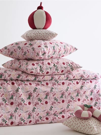 Set de lenjerie de pat din bumbac cu motiv de Crăciun