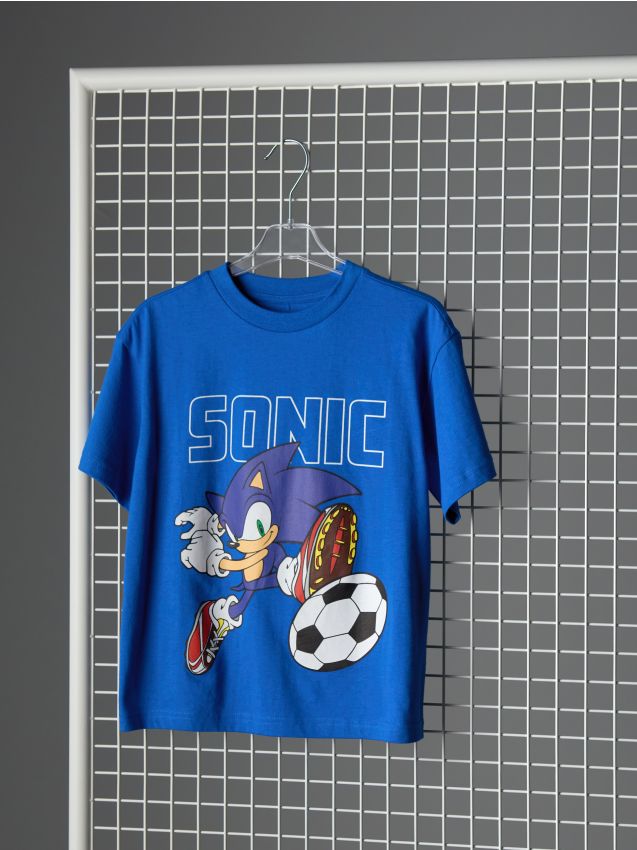 Sinsay - Tricou din bumbac cu imprimeu Sonic the Hedgehog - bleumarin