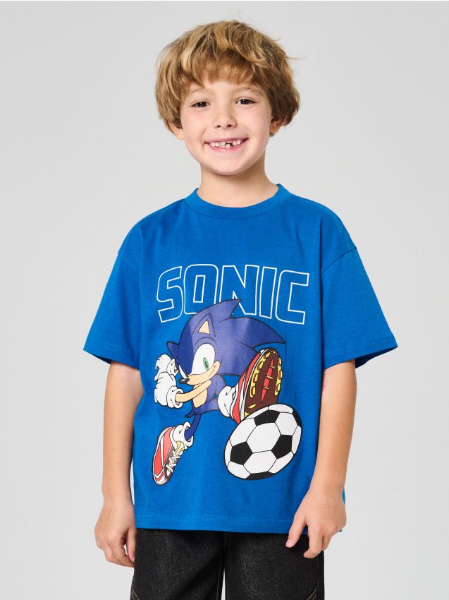 Sinsay - Tricou din bumbac cu imprimeu Sonic the Hedgehog - bleumarin