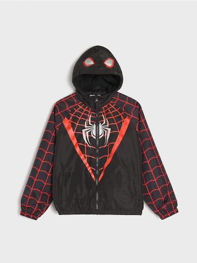 Jakna vetrovka s kapuljačom i ranflama Spider-Man