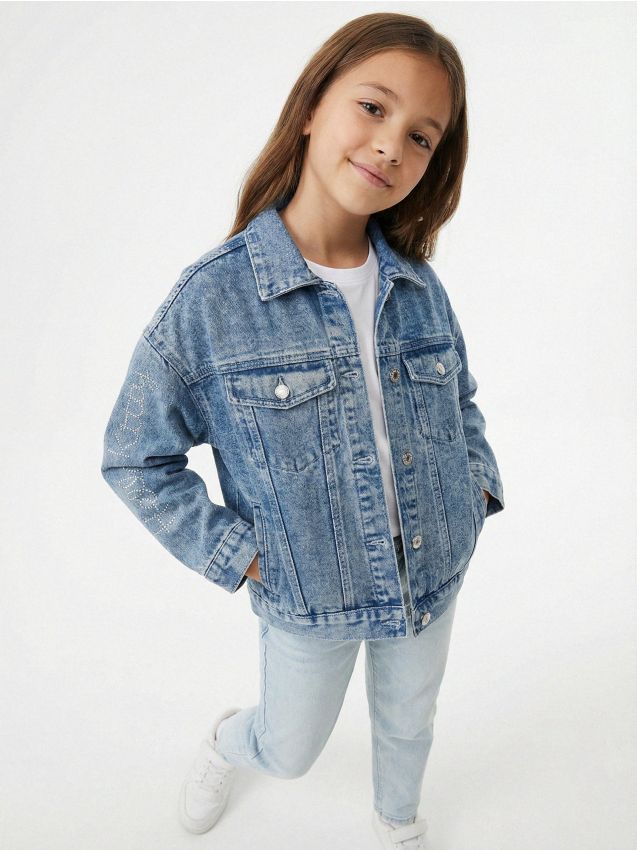 Sinsay - Jeansowa kurtka katana z efektem sprania Hello Kitty - Inny