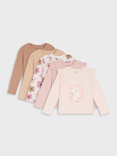 Βαμβακερό μπλουζάκι με στάμπα 5 pack