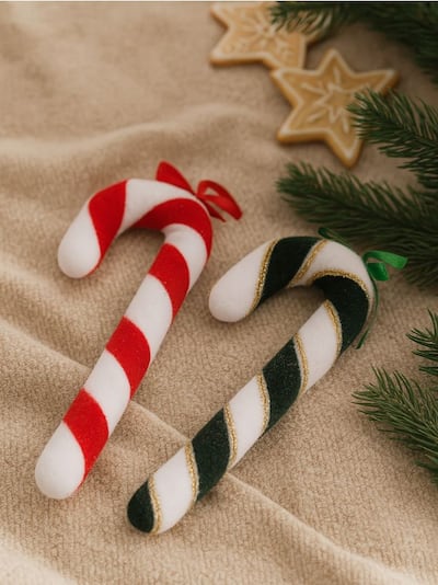 Komplet božičnih okraskov v obliki sladkornih palčk 2 kos