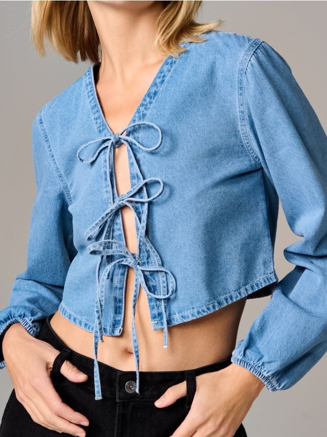 Sinsay - Cămașă din denim - albastru