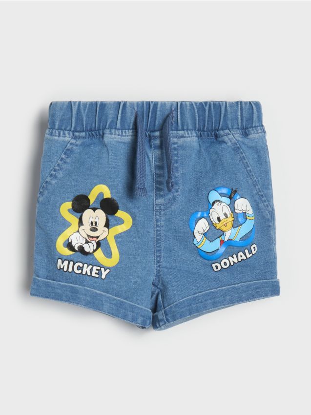 Sinsay - Szorty jeansowe Mickey Mouse - niebieski